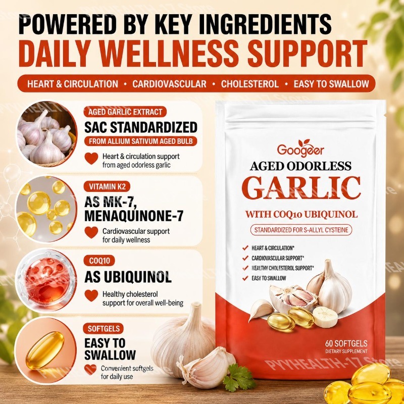 Googeer Aged Odorless Garlic S - Coq10 Ubiquinol Softgel 评论和价格