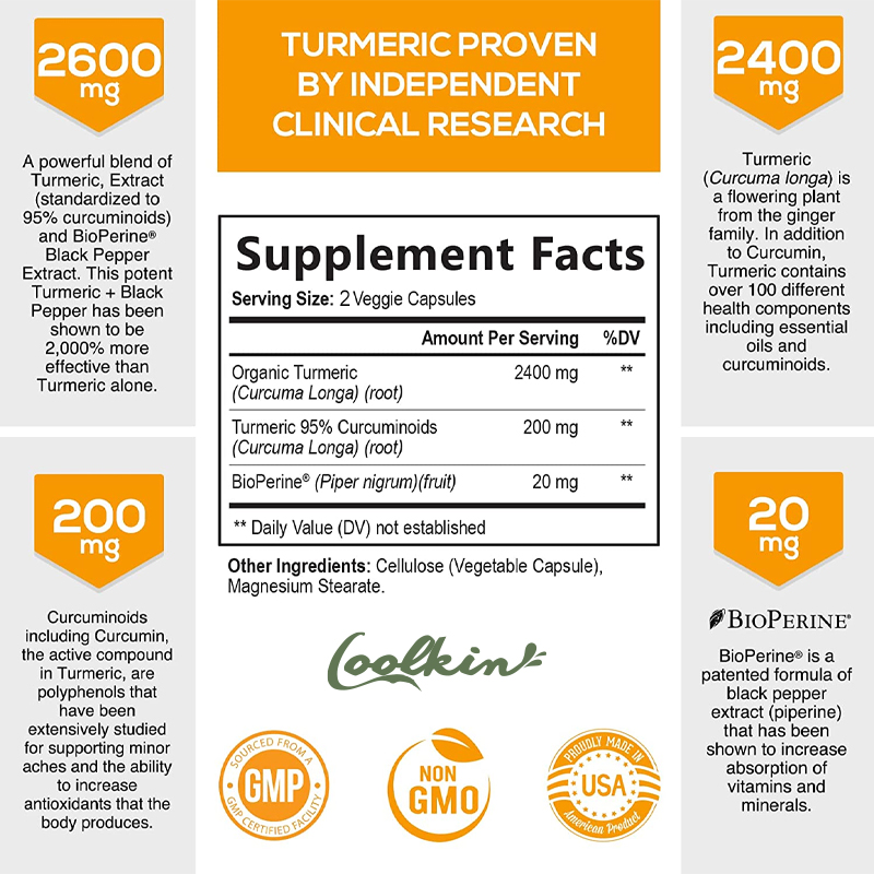 Curcumin Capsules, Natural Joi - Turmeric Curcumin Capsule 评论和价格